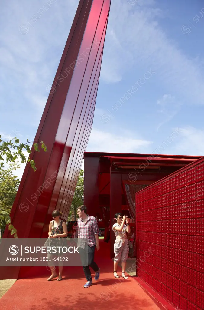 Serpentine Gallery Summer Pavilion 2010 Jean Nouvel With Arup  People Next To Slanting Wall