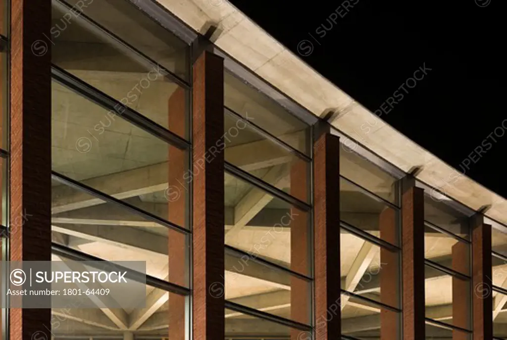 Hanson Hq Tp Bennett With Lighting Design By Pinniger and Partners 2009 Exterior Detail Of Atrium Ceiling At Night