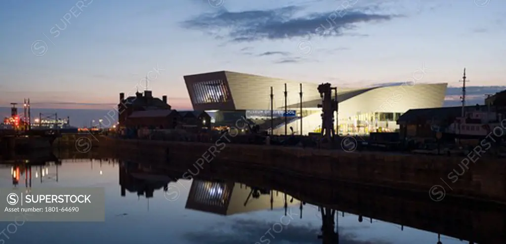 Museum Of Liverpool, 3Xn, 2011, Exterior Dusk View Across Docks