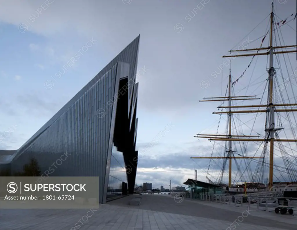 Riverside Museum Of Transport Designed By Zaha Hadid Architects.  Clyde Side Exterior