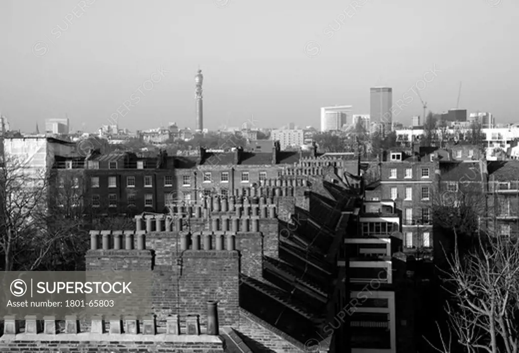 Victorian Roof Tops In Islington. This View Is Looking West Towards The Bt Tower.