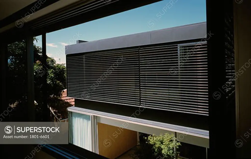 ROSE BAY HOUSE, ROSE BAY, SYDNEY, NEW SOUTH WALES, AUSTRALIA, LEVEL 1 BEDROOM WING - LOUVERS CLOSED, CHENCHOW LITTLE ARCHITECTS