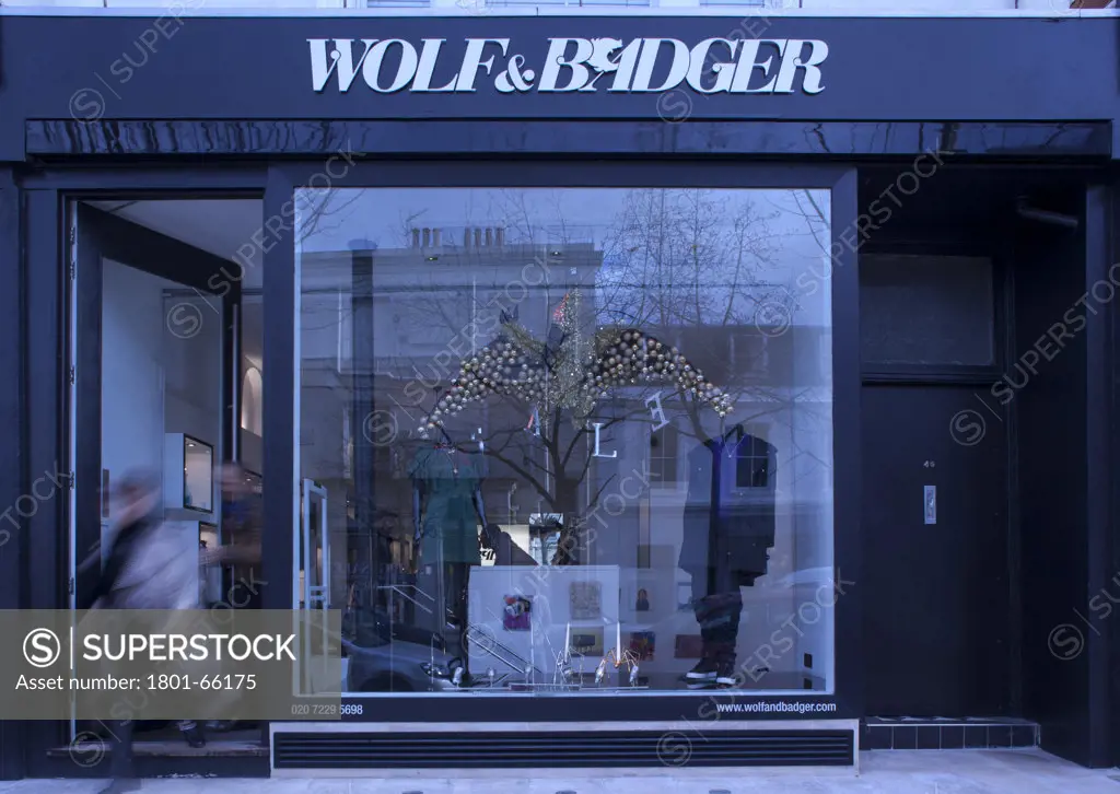Wolf and Badger, Fashion Boutique, 46 Ledbury Road, Notting Hill, London W11 2Ab, Twilight Exterior View With Motion Bluer