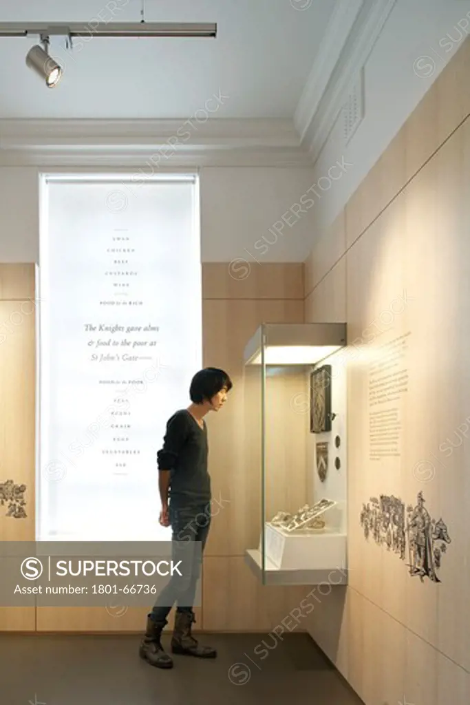 Museum Of The Order Of St John  Metaphor  London  2010  Visitor Looking At Display Cabinet