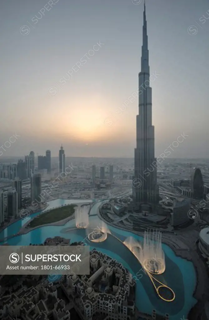 Burj Khalifa  S.O.M  Skidmore  Owings and Merrill  Dubai  Uae  2010  Grand View At Dusk