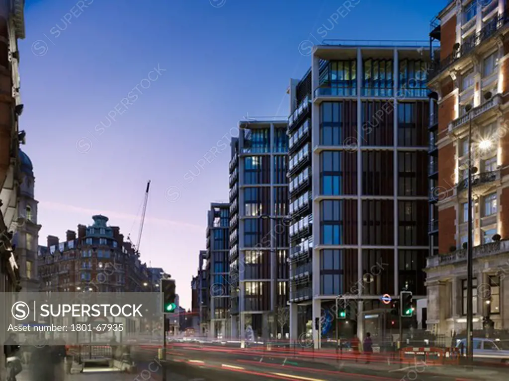 One Hyde Park  Rshp  Rogers Stirk Harbour And Partners  Knightsbridge  2011  London  Twilight View Of Knightsbridge And One Hyde Park