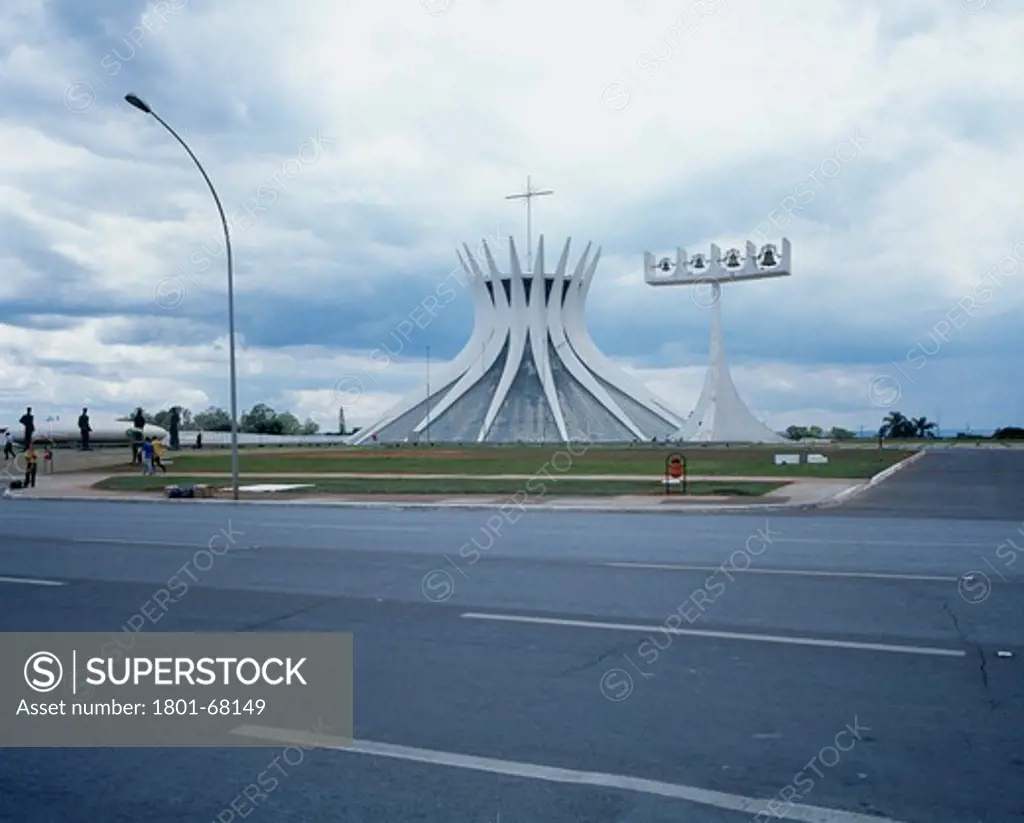 Brasilia Cathedral Exterior With Bell Tower