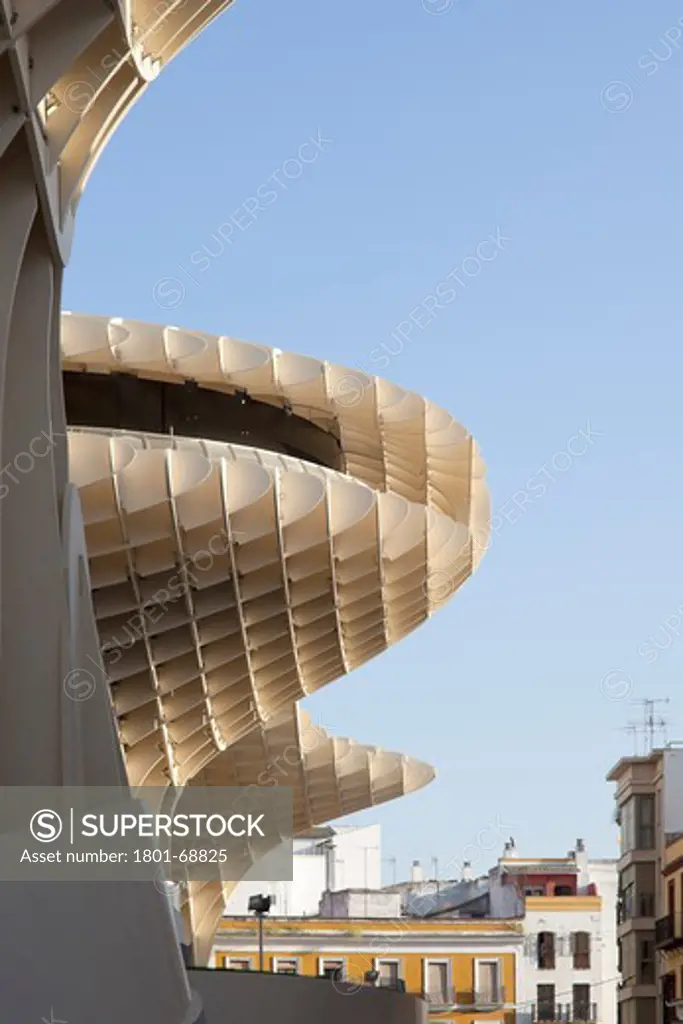Metropol Parasol, Seville, Architect Jurgen Mayer H, 2011  View From Plaza, Detail Of Structure