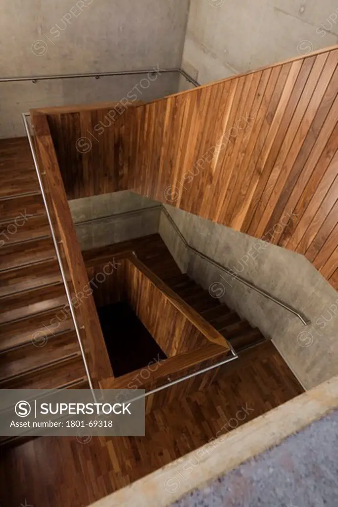 Corby Cube Hawkins Brown Architects Interior Detail Of Concrete And Timber Stairs