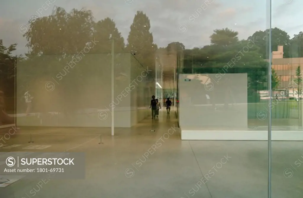 21St Century Museum Of Contemporary Art Sanaa Kazuyo Sejima , Ryue Nishizawa Kanazawa Japan 2004 Interior View Through Glass