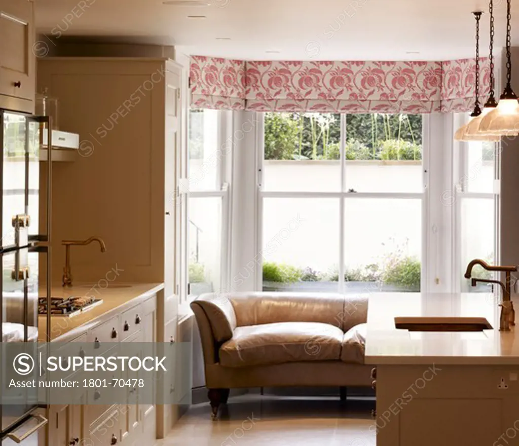 Kitchen  Bay Window - Refurbished Victorian Family London Town House In Notting Hill