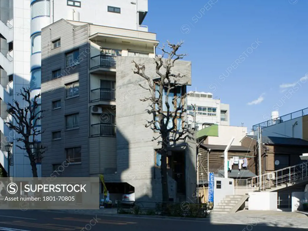 Azuma House,Tower House View Of Of House From Across The Street Tokyo Japan 2010