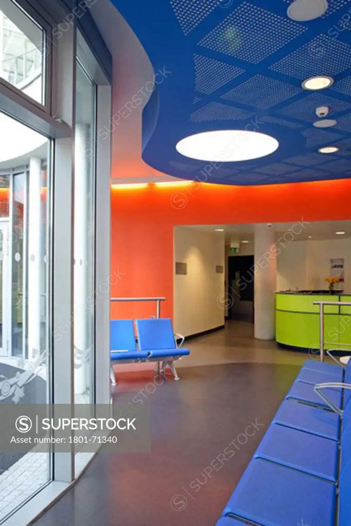 Kaleidoscope Children'S Centre  Van Heyningen And Haward Architects. Brightly Coloured Reception Area.