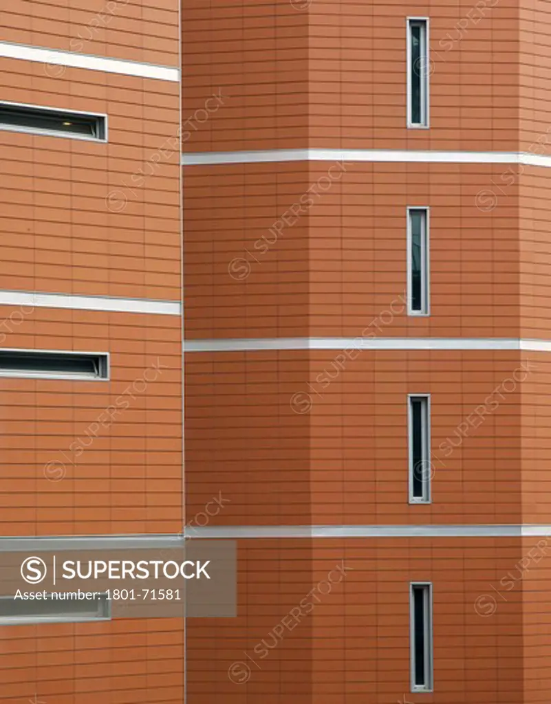 William Macdonough , Partners Ecourban Building Barcelona Poble Nou 22@ District Exterior Detail Showing FaAda  Brickwork  And  Windows