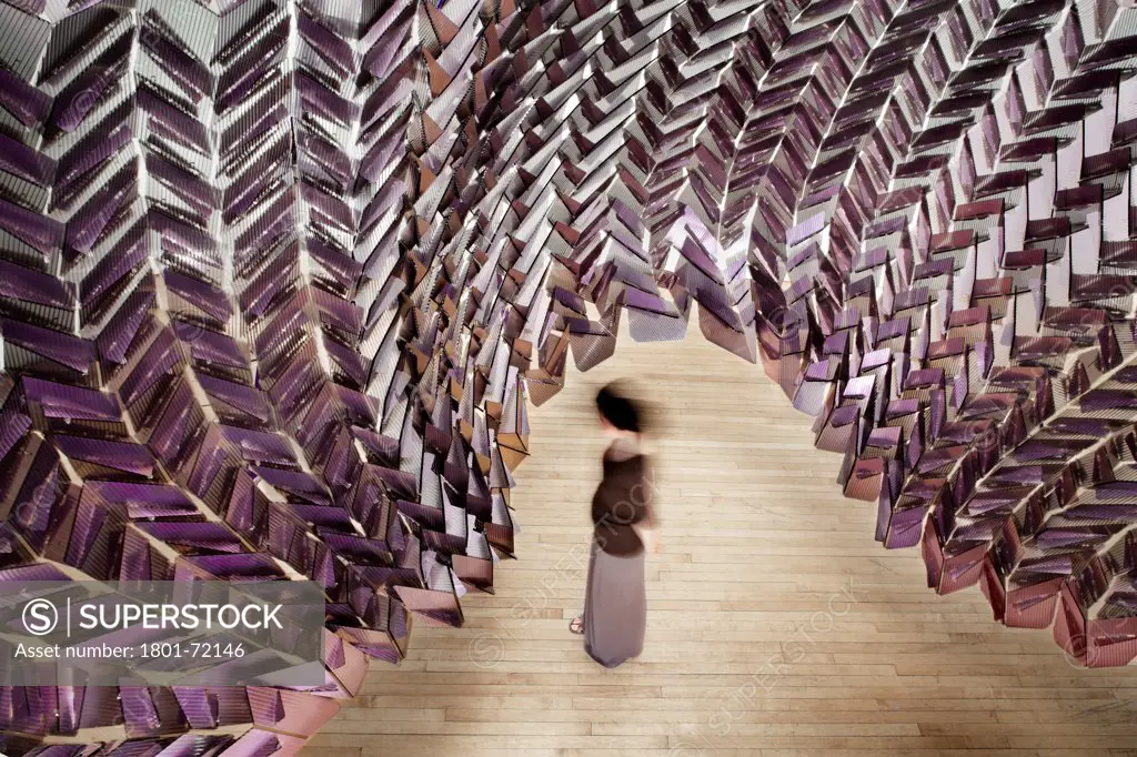 Changing Room, Chicago, United States. Architect Easton + Combs Architects, 2011. Digital fabrication, portable, lightweight semitransparent dichroic polycarbonate surface.