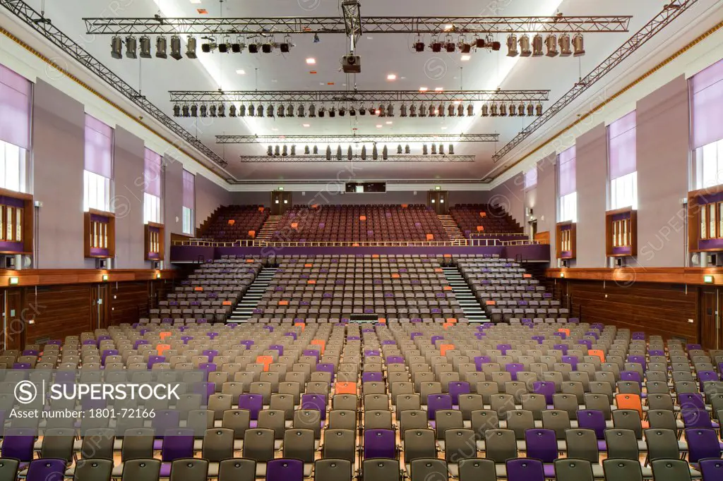 Watford Colosseum, Watford, United Kingdom. Architect Arts Team, 2011. Auditorium from stage.