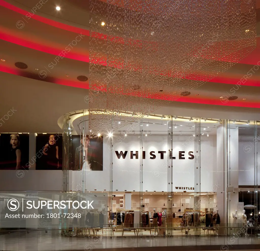 Whistles Flagship Store, London, United Kingdom. Architect APA Ltd, 2010. Internal view from the Westfield.