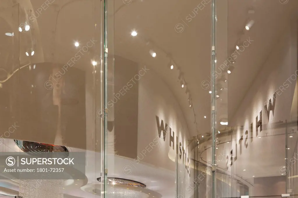 Whistles Flagship Store, London, United Kingdom. Architect APA Ltd, 2010. Interior shot of store.