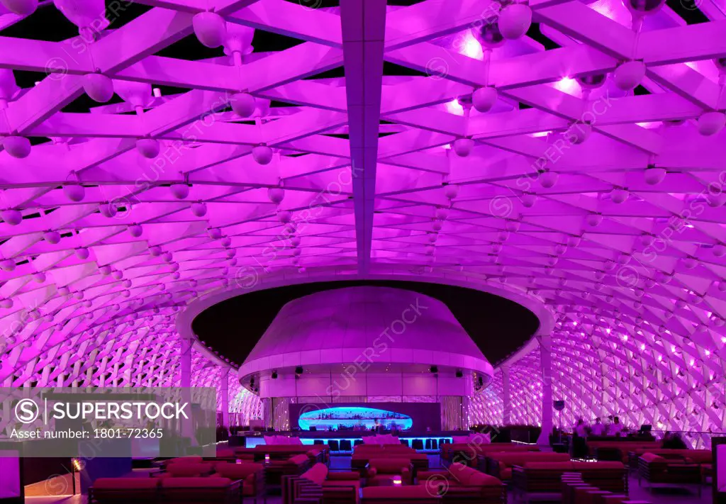 Yas Hotel, Abu Dhabi, United Arab Emirates. Architect Asymptote Architecture, 2011. Restaurant.