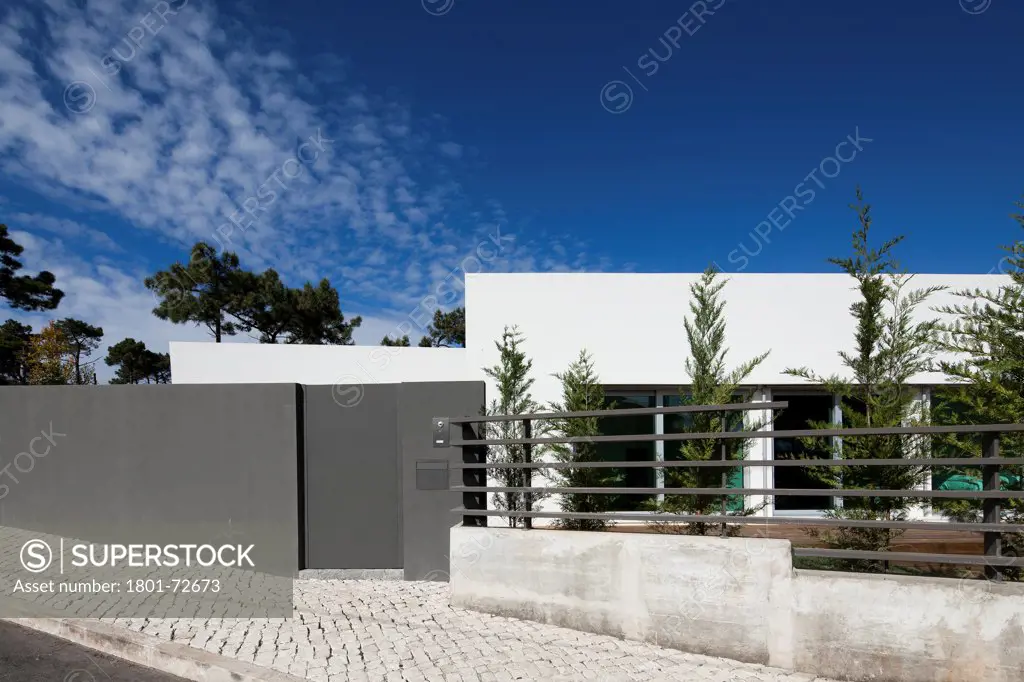 Godiva House, Estoril, Portugal. Architect Empty Space Arquitectos, 2012. General outside view from the street.