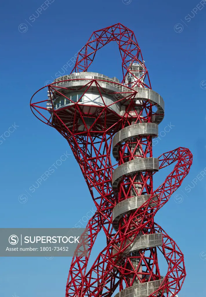 The Orbit, London 2012 Olympics, Sculpture, Europe, United Kingdom,2012, Anish Kapoor. View from below.