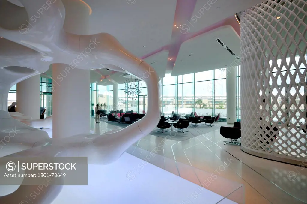 The Yas Hotel, Asymptote, Hani Rashid and Lise Anne Couture, Abu Dhabi, United Arab Emirates 2010 view of the lobby