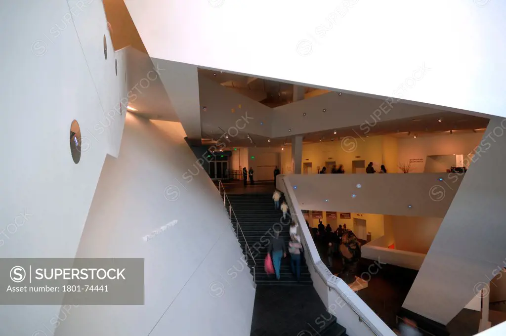 Extension to the Denver Art Museum, Frederic C. Hamilton Building, Denver, United States. Architect: Daniel Libeskind, 2006. View of the section through floors.