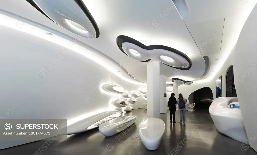 Roca London Gallery, London, United Kingdom. Architect: Zaha Hadid, 2011. Overall shot.