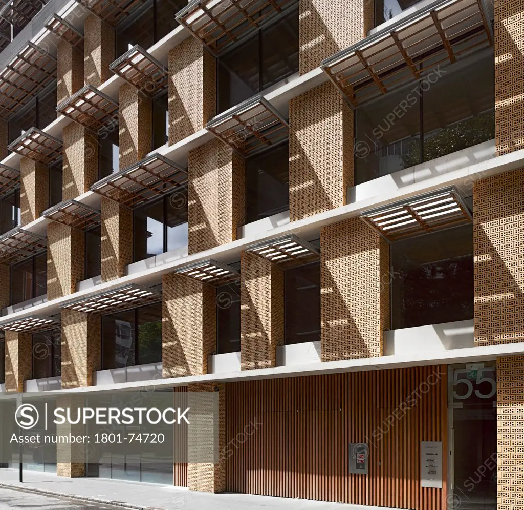 Gee Street Office and Apartment Building, London, United Kingdom. Architect: Munkenbeck + Partners, 2011. Detailed perspective from street level.