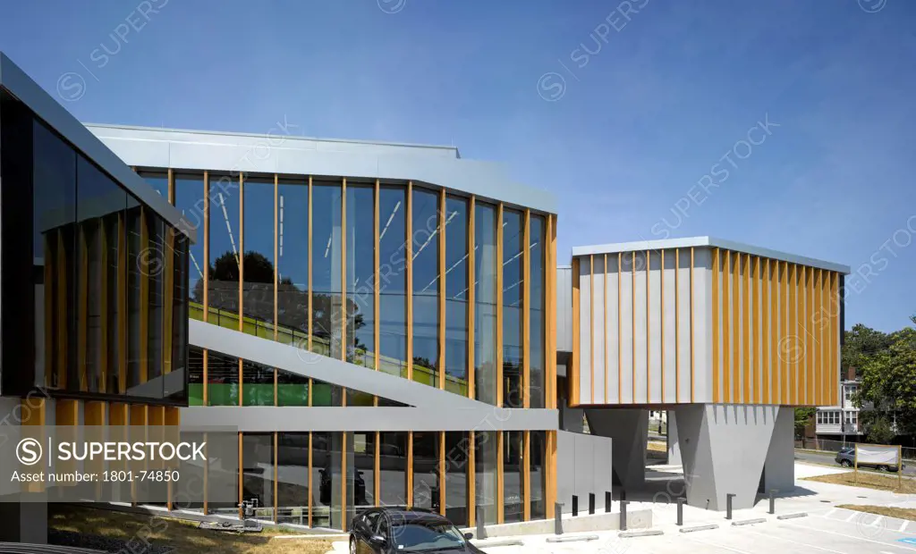 The William O. Lockridge/Bellvue Library, Washington, United States. Architect: Adjaye Associates, 2012. Side view.