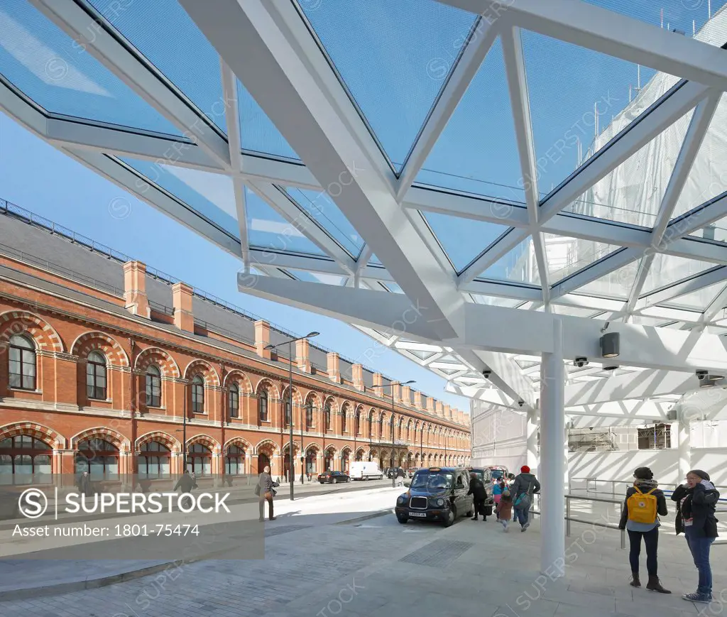 King's Cross Station, Railway Station, Europe, United Kingdom, , 2012, John McAslan & Partners. View of exterior canopy.