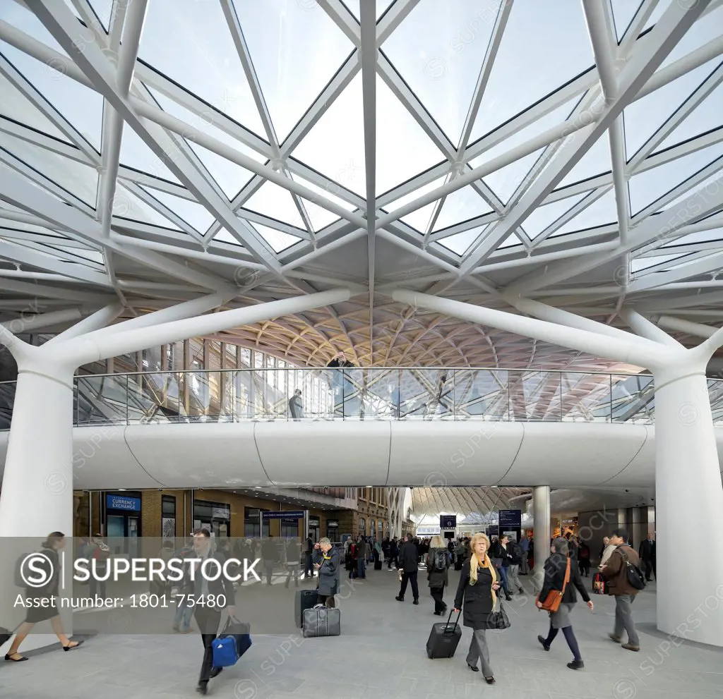 King's Cross Station, Railway Station, Europe, United Kingdom, , 2012, John McAslan & Partners. View of people moving out of western concourse.