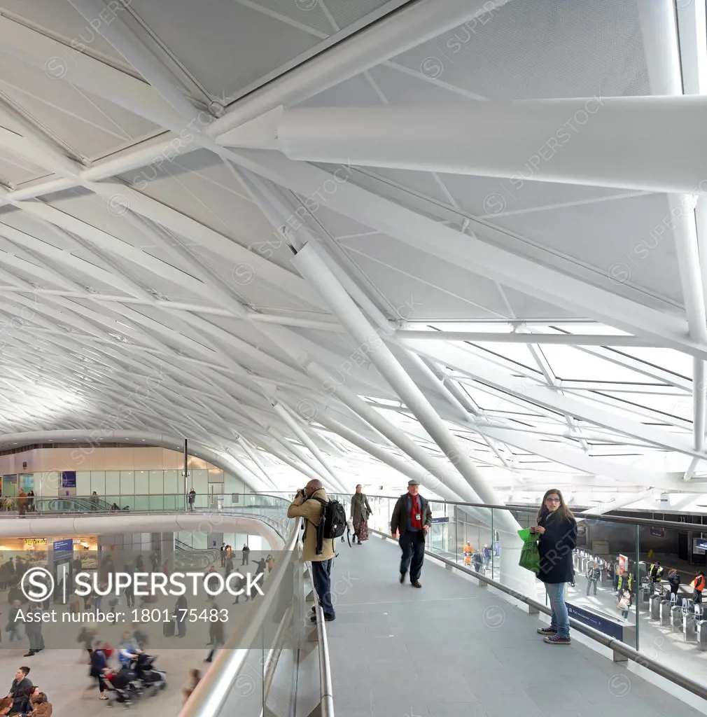 King's Cross Station, Railway Station, Europe, United Kingdom, , 2012, John McAslan & Partners. View from on the elevated walkway.