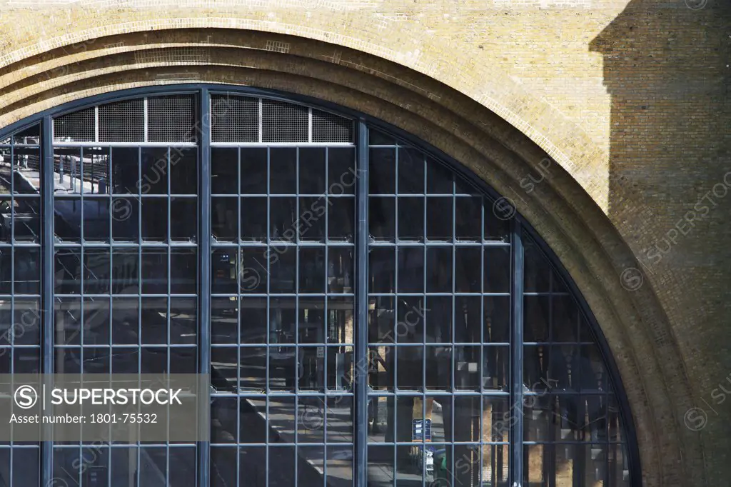 King's Cross Station, Railway Station, Europe, United Kingdom, , 2012, John McAslan & Partners. Detail of arched window.
