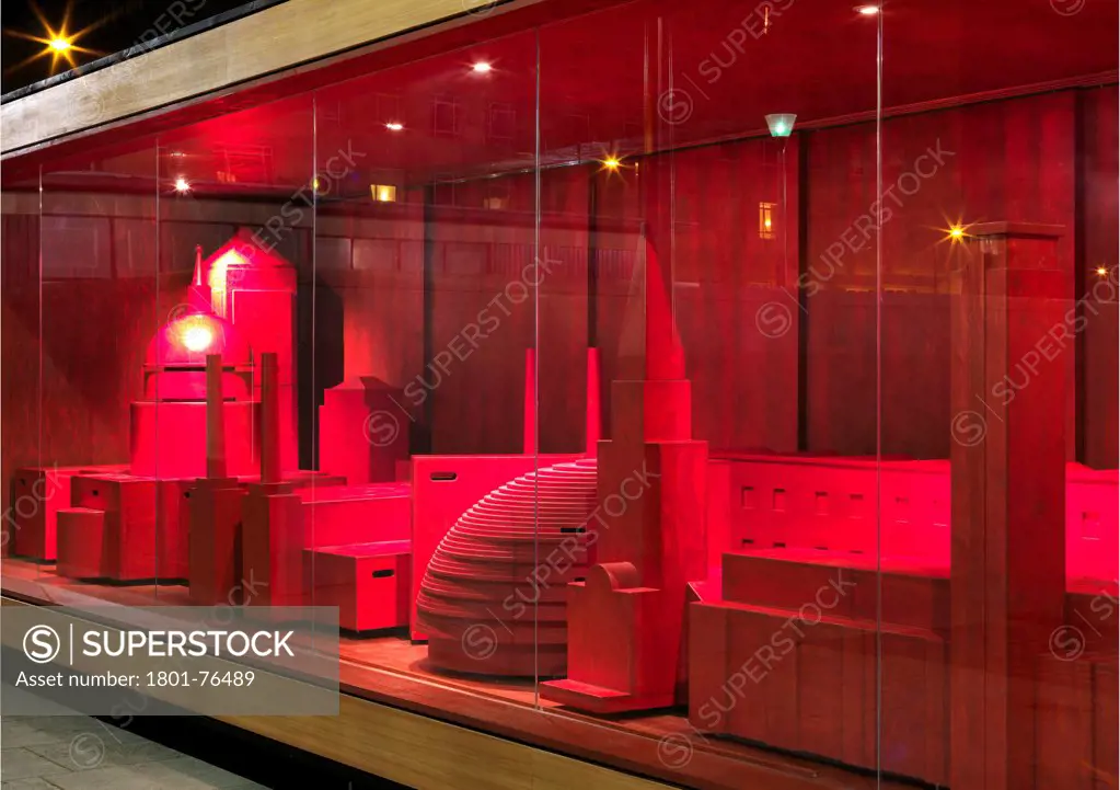 The London Dresser, London, United Kingdom. Architect: SOCA, 2012. Display case detail at night.