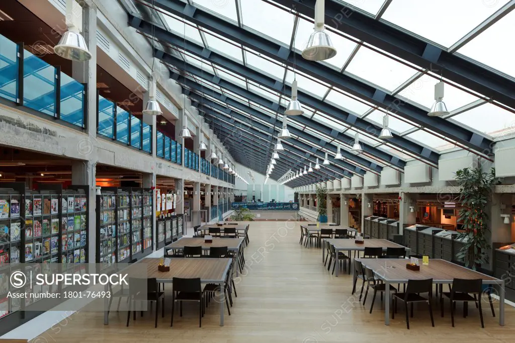 Atrium and periodicals library, DOK Media Centre / DOK Mediatheek, Delft, The Netherlands&#xA;Architects: Dok Architecten / AEQUO (2007)