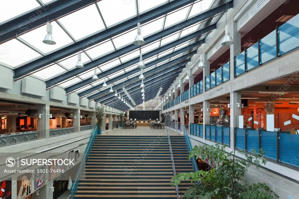 Atrium with stairs to periodicals library, DOK Media Centre / DOK Mediatheek, Delft, The Netherlands&#xA;Architects: Dok Architecten / AEQUO (2007)