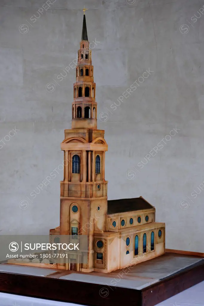 St. Bride's Church cake model, Church, Europe, United Kingdom, , 2012, John Robertson Architects. Cake model of St. Bride's church, photographed in St. Bride's church.