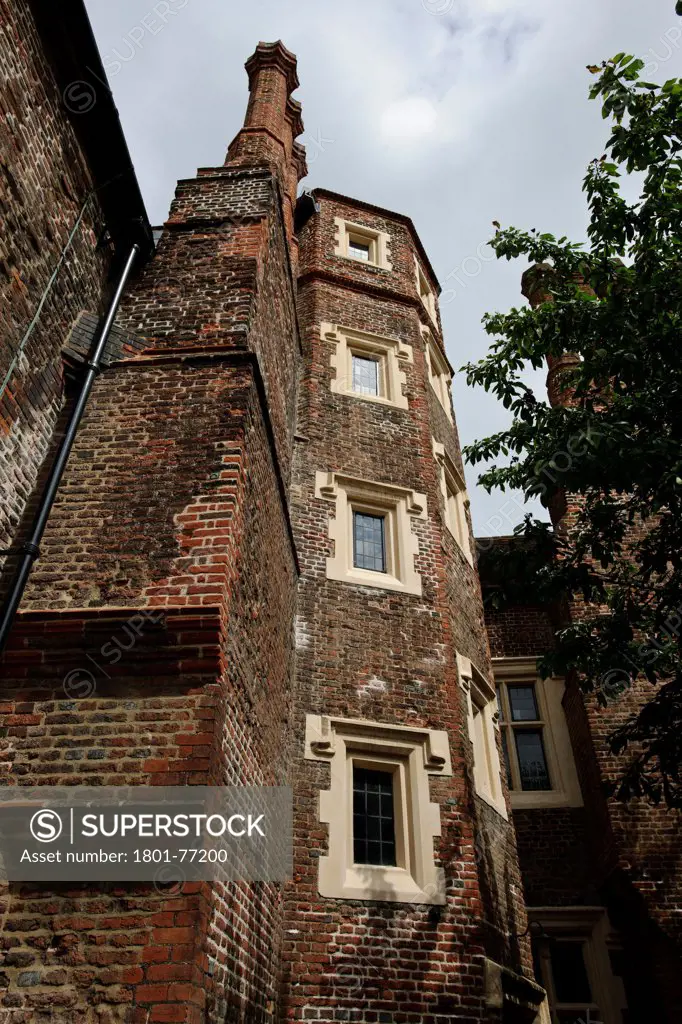 Eastbury Manor, Historic Monument, Europe, United Kingdom, Greater London, 1572, Unknown. View of stairway enclosure tower.