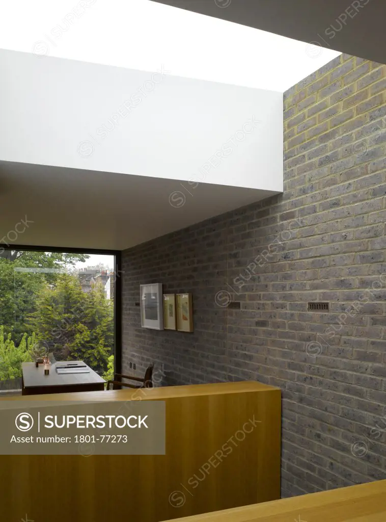 KINGS'S GROVE, London, United Kingdom. Architect: Duggan Morris Architects Ltd, 2010. Upstairs view from bedroom towards office.
