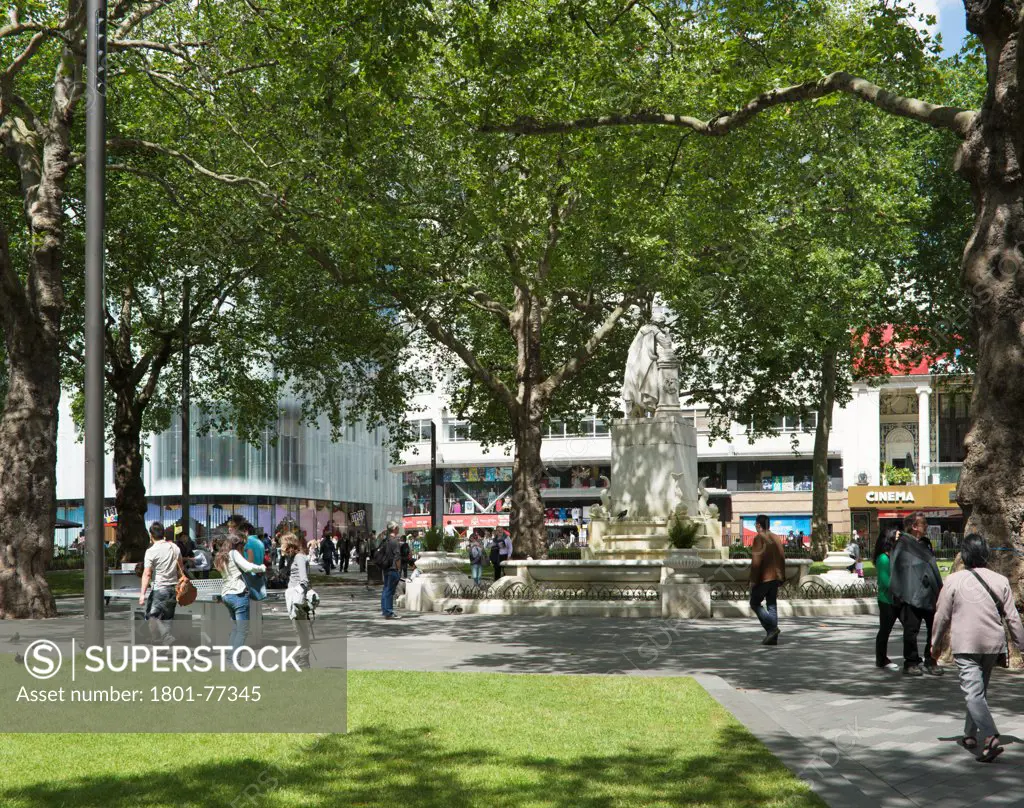 Leicester Square, Square Plaza, Europe, United Kingdom, , 2012, Burns + Nice. Park in centre of Square.