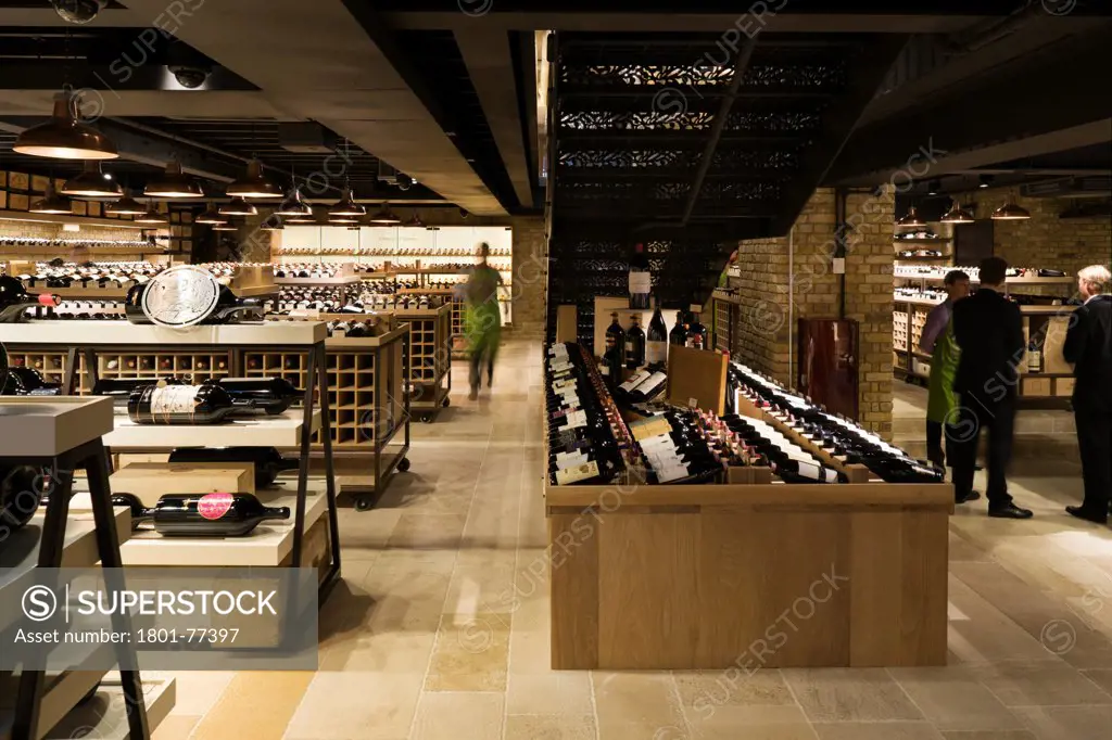 Hedonism Wines, Showroom, Europe, United Kingdom, , 2012, Universal Design Studio, Speirs + Major. Basement view with staircase.