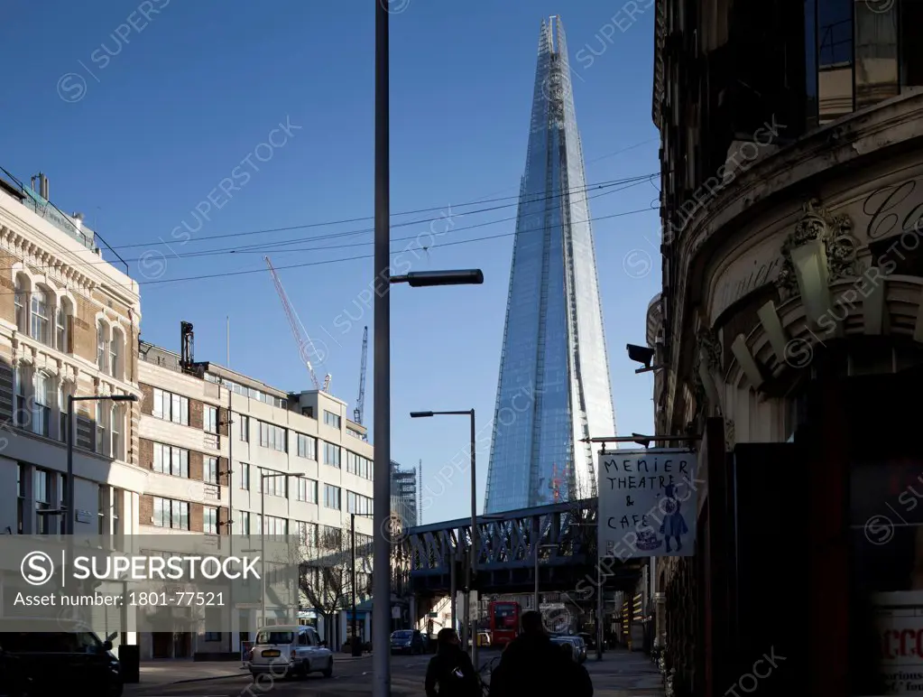 The Shard, London, United Kingdom. Architect: RENZO PIANO , 2012. Street view from southwark st.