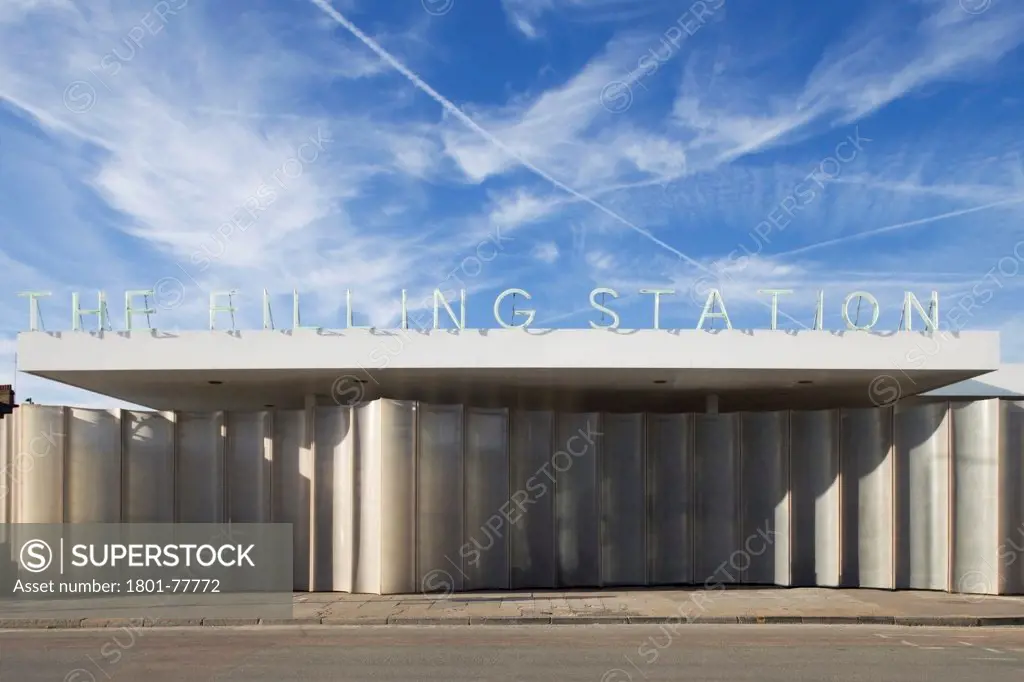 The Filling Station, Pop-Up Restaurant, Europe, United Kingdom, , 2012, Carmody Groarke. Exterior view of front elevation.