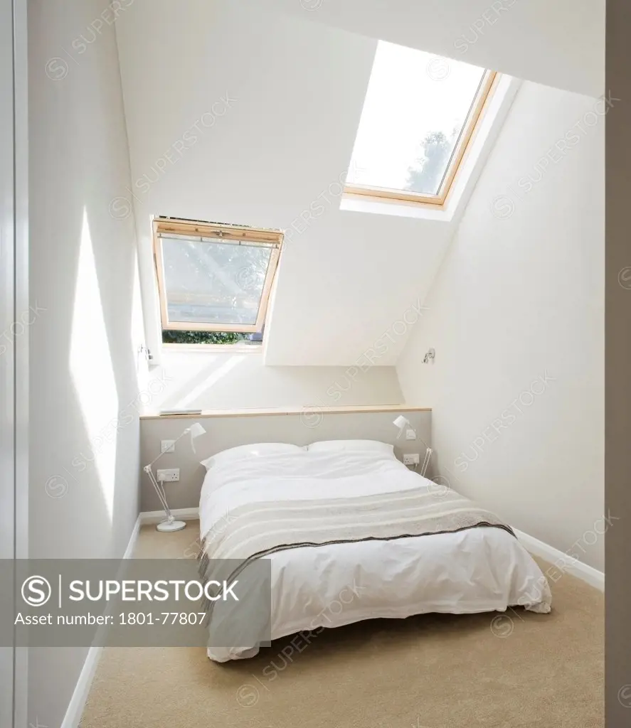 The Slim House, Terraced House, Europe, United Kingdom, , 2012, alma-nac architects. interior view of bedroom.