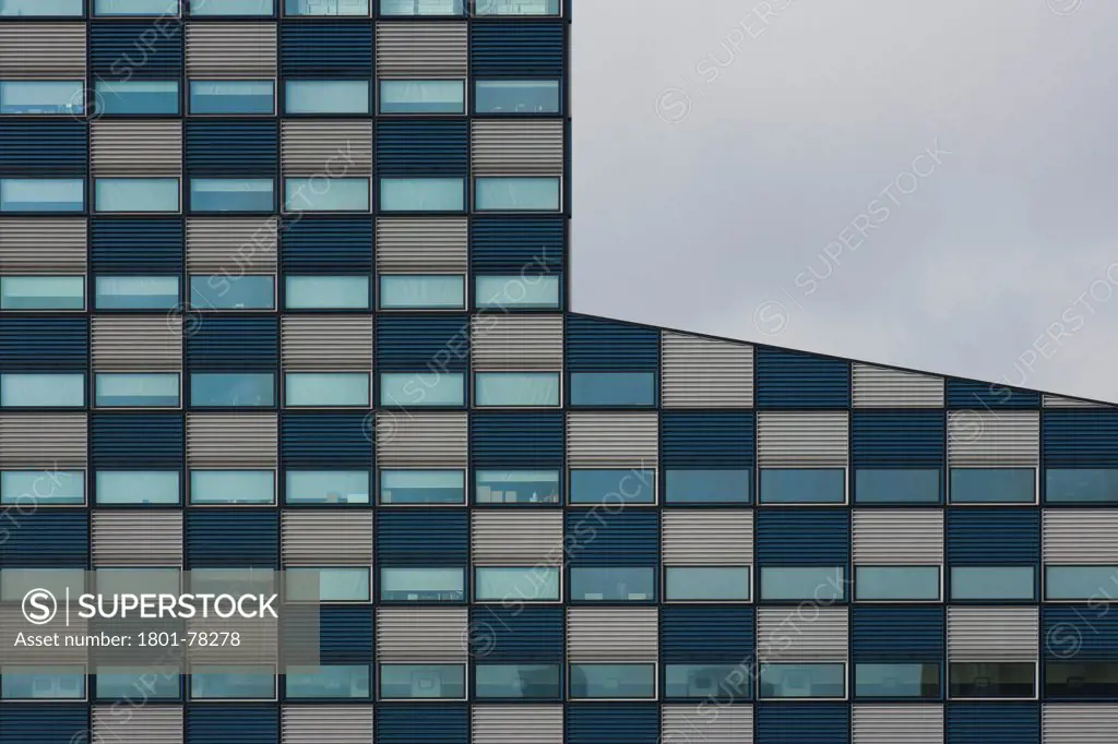 Scheepvaart en Transport College, Rotterdam, Netherlands. Architect: Neutelings Riedijk, 2005. Detail of facade.