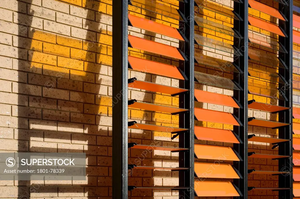 Oxley Road Office Refurbishment, Melbourne, Australia. Architect: Jackson Clements Burrows, 2006. Detail of facade.