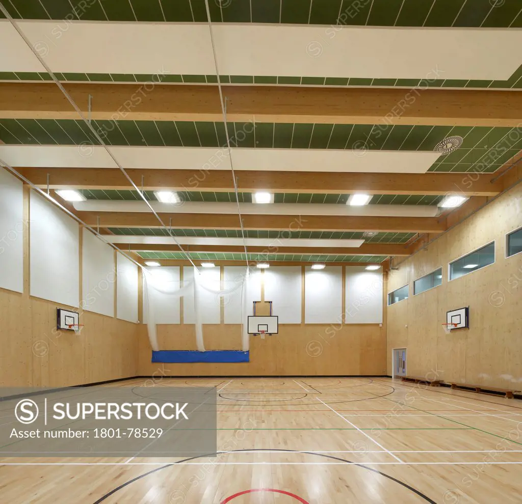 Norwich City Academy, Norwich, United Kingdom. Architect: Sheppard Robson, 2012. View Of Sports Hall.
