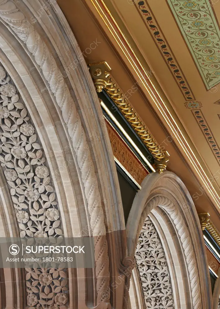 St Pancras Hotel, London, United Kingdom. Architect: Sir Giles Gilbert Scott With Richard Griffiths Arc, 2011. Detail Of Decorative Arch.