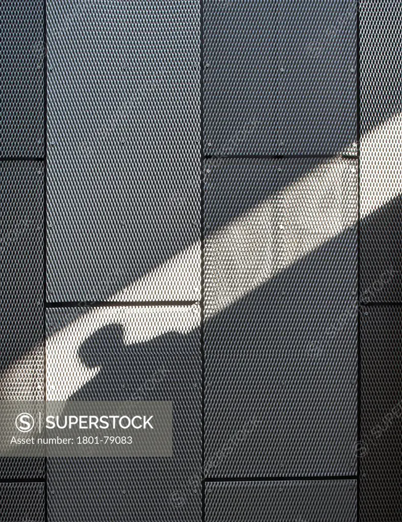 Corby Cube, Corby, United Kingdom. Architect: Hawkins Brown Architects Llp, 2010. Graphic Abstract Of Metal Panel.